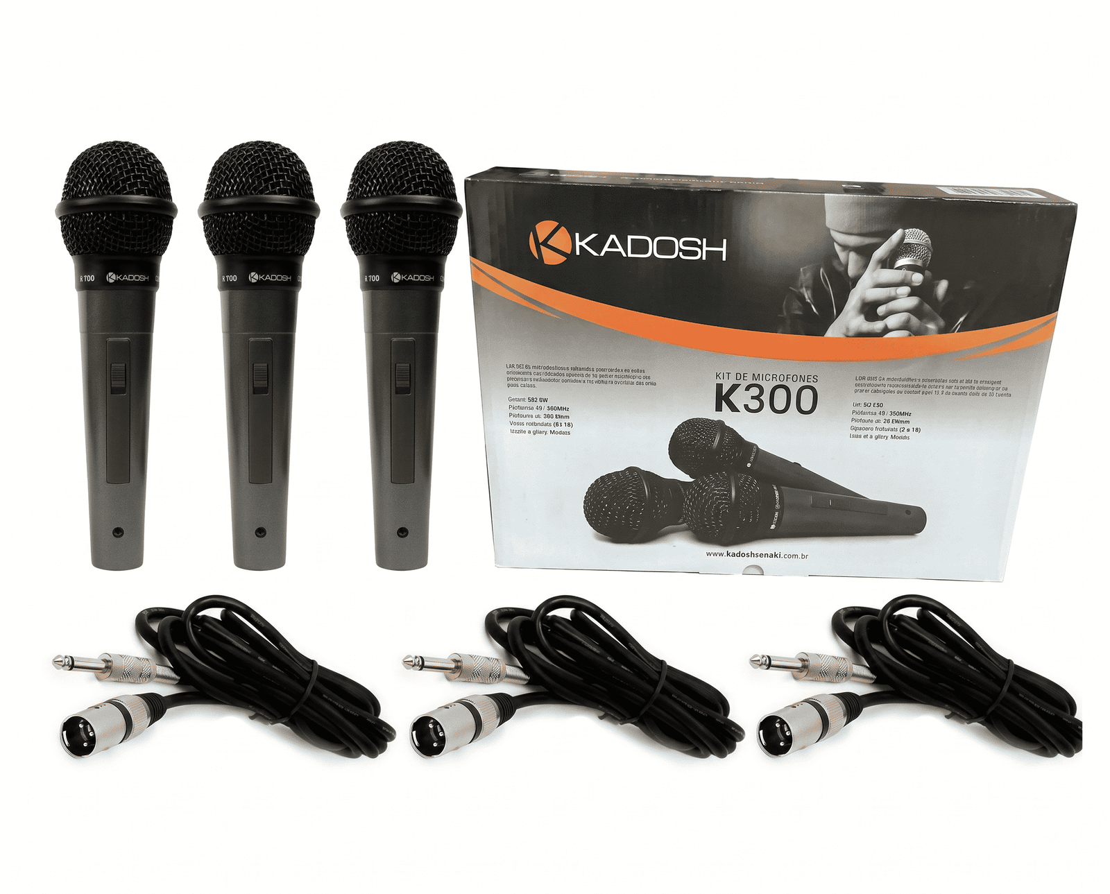 Kit 3 Microfones com Fio Sala Música